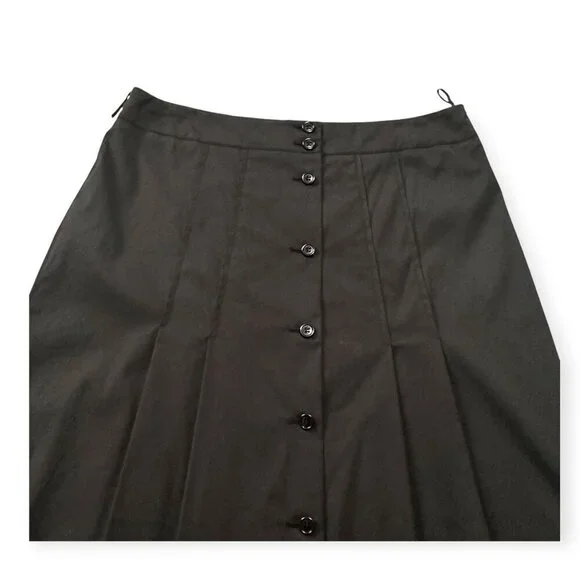 Prada Black Pleated Cotton Nylon Skirt Made in Italy 46 - Picture 7 of 12